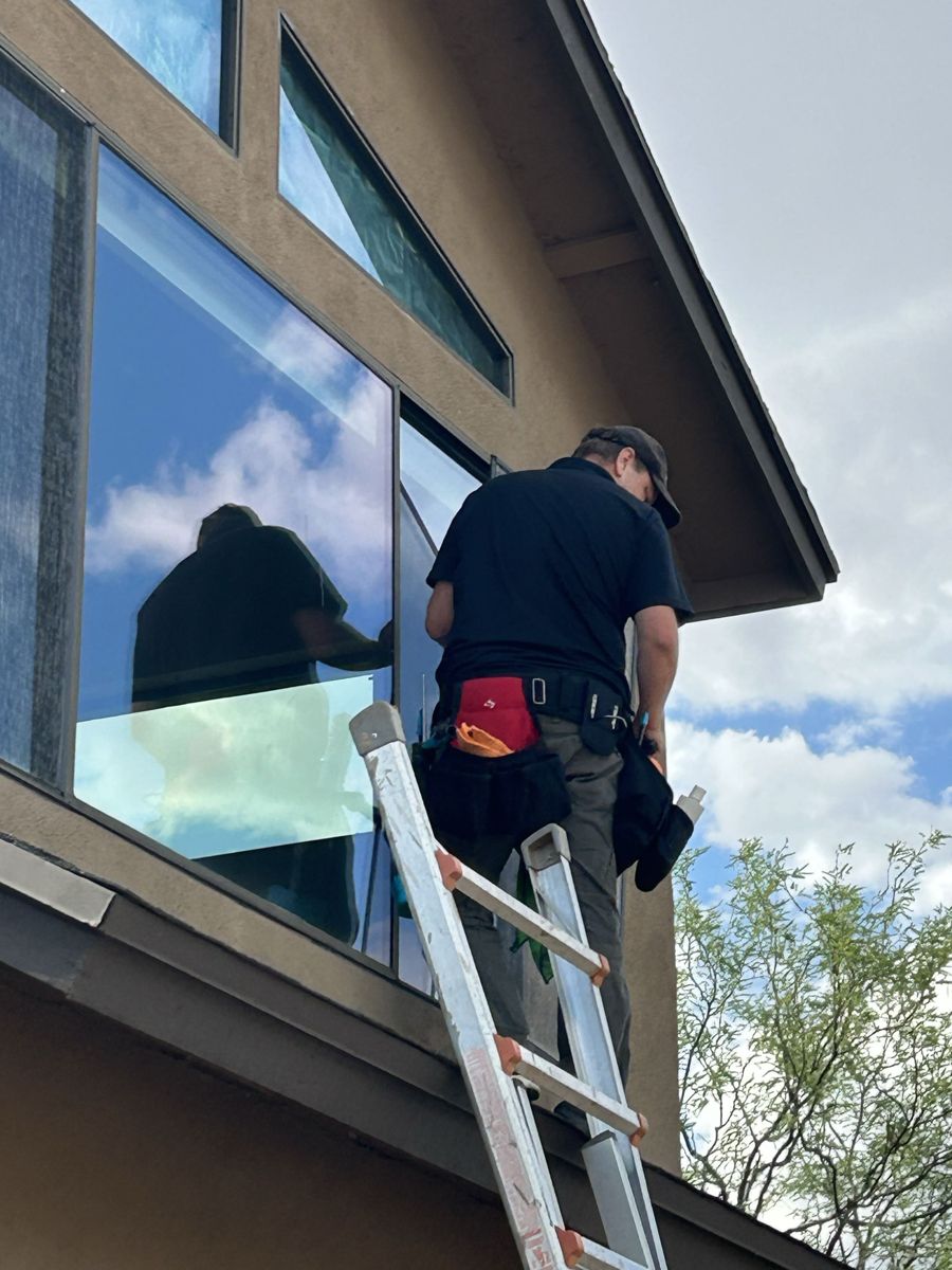Cleaning a high window